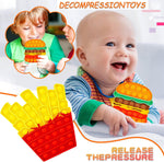 Fidget Toys Pop , Bubble Popping Sensory Fidget Toy for Adults and Children, Push Pop on It Stress Toy for Autism, Sensory Popper Educational Game Toy for Kids(Hamburger & Fries Shapes )
