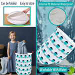 Cotton Fabric Storage Bin,Collapsible Laundry Basket-Waterproof Large Storage Baskets,Toy Organizer,Home Decor (Octopuses)
