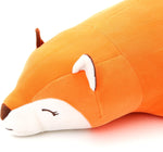 Fox Stuffed Animals Not Weighted, Cute Big Lying Fox Plush Toy, 18.1In Kawaii Soft Plushies, Hugging Body Pillow for Christmas/Birthday/Party Gifts Presents for Kids Girls Boys Adults