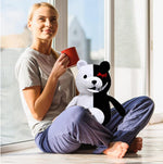 Boys Black White Bear Plush Doll Monokuma Bear 36Cm for Girls Birthday Child Pillow Toy Home Decor Adornment (Black White, 36Cm)