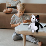 Boys Black White Bear Plush Doll Monokuma Bear 36Cm for Girls Birthday Child Pillow Toy Home Decor Adornment (Black White, 36Cm)