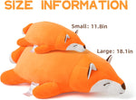 Fox Stuffed Animals Not Weighted, Cute Big Lying Fox Plush Toy, 18.1In Kawaii Soft Plushies, Hugging Body Pillow for Christmas/Birthday/Party Gifts Presents for Kids Girls Boys Adults