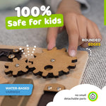 Montessori Busy Board for Toddlers, Premium Wooden Toddler Busy Board for 1 2 3 Year Old with 10 Educational Activities for Fine Motor Skills, Sensory Activity Toy for Travel, Gift for Boys & Girls