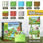 Magnetic Building Blocks Mine World Magnet Cube Set STEM Montessori Sensory Toy for Kids Boys Girls Ages 3+ DIY Model Children