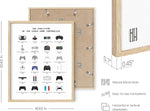 Gamer Wall Decor - Boys Bedroom Posters, Teen Boys Video Game Room Decor, Gaming Poster (Beige Frame, 16X20)