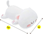 Cute Kitten Plush Toy Stuffed Animal Pet Kitty Soft Anime Cat Plush Pillow for Kids (White B, 12")