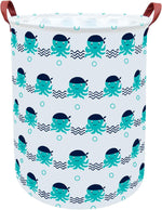 Cotton Fabric Storage Bin,Collapsible Laundry Basket-Waterproof Large Storage Baskets,Toy Organizer,Home Decor (Octopuses)