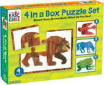 World of Eric Carle Brown Bear 4-In-A-Box Puzzles, Ages 2-5, Each Measures 6”X8 - Chunky Puzzles with 4, 6, 9 and 12 Pieces Featuring Popular Animals - Difficulty Level Grows with Child