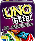 UNO FLIP! Family Card Game, with 112 Cards in a Sturdy Storage Tin, Makes a Great Gift for 7 Year Olds and Up