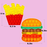 Fidget Toys Pop , Bubble Popping Sensory Fidget Toy for Adults and Children, Push Pop on It Stress Toy for Autism, Sensory Popper Educational Game Toy for Kids(Hamburger & Fries Shapes )