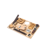 Montessori Busy Board for Toddlers, Premium Wooden Toddler Busy Board for 1 2 3 Year Old with 10 Educational Activities for Fine Motor Skills, Sensory Activity Toy for Travel, Gift for Boys & Girls