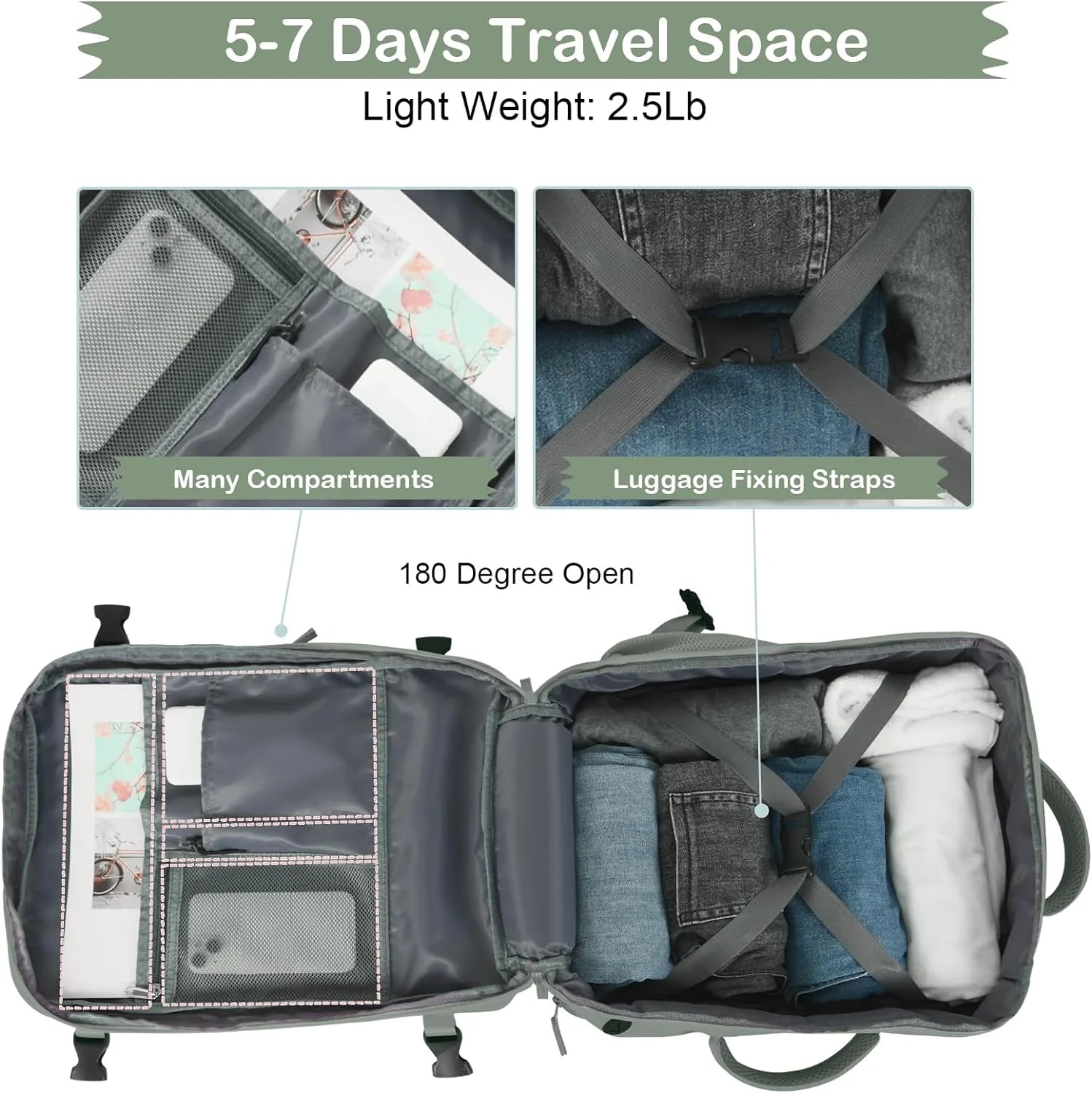 Extra Large Travel Backpack,Carry on Backpack,17 Inch Laptop Backpack,Hiking Backpack,School Bag,Olive Green