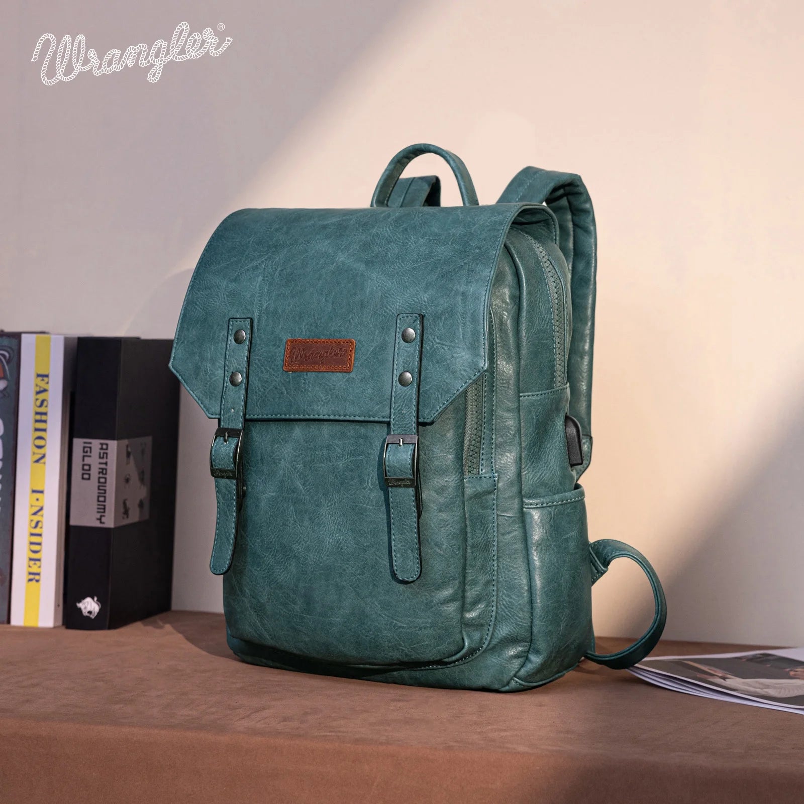 Wrangler Leather Backpack Purse for Women Laptop Backpack Fashion Pink Backpack, Jean