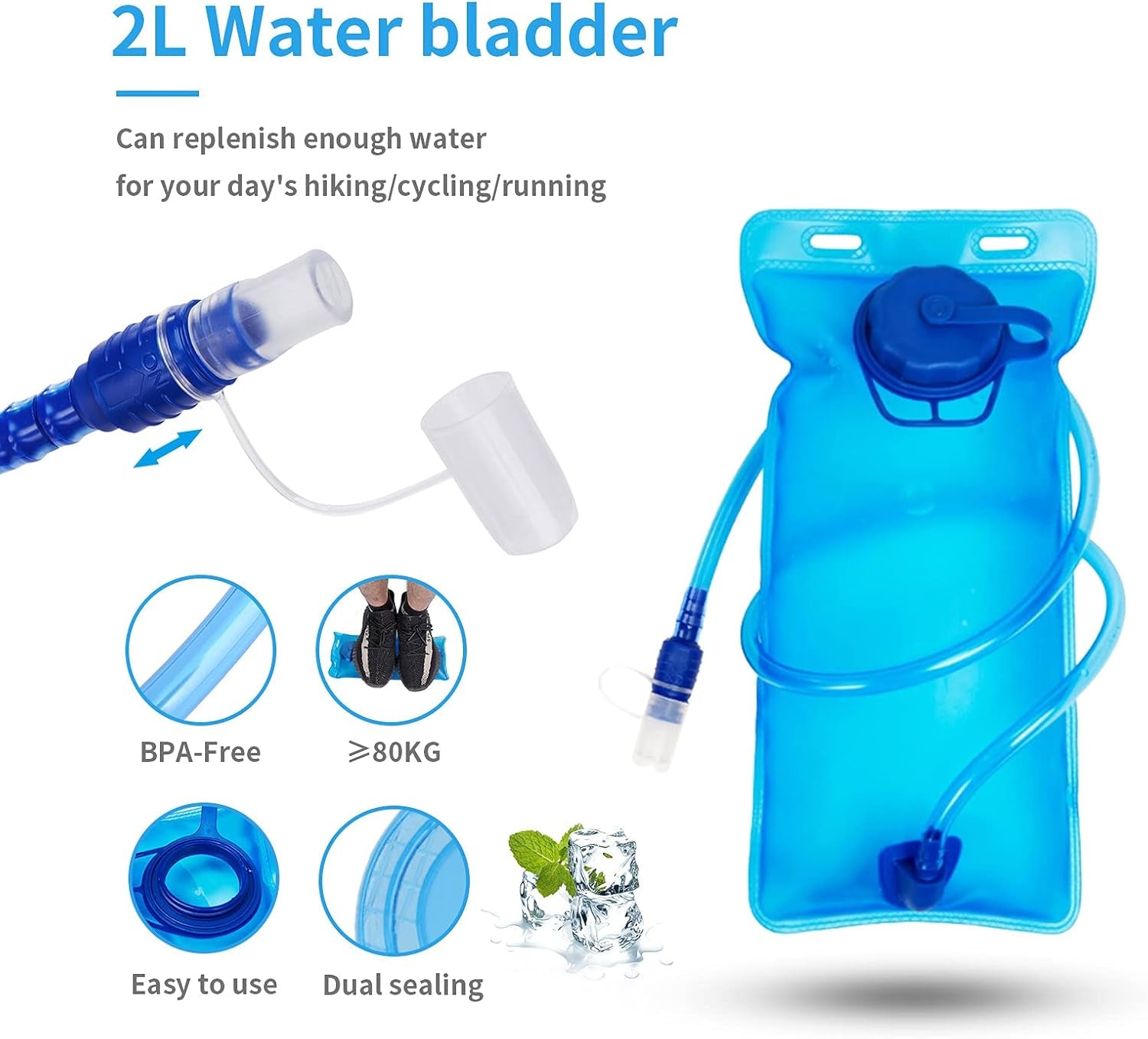 Hydration Backpack,Water Backpack with 2L Water Bladder Running,Water Backpack for Hiking,Cycling Backpacks,Running Backpack