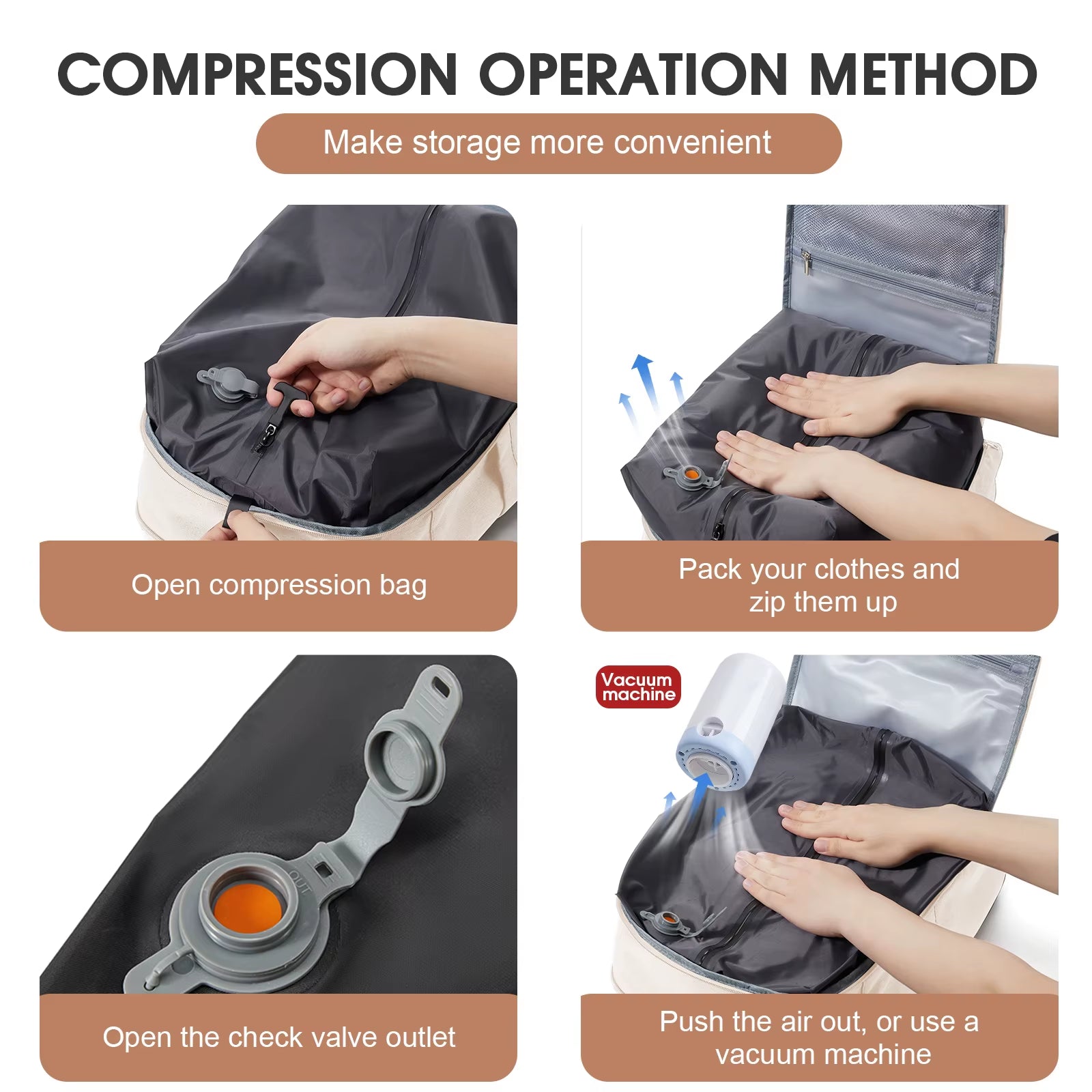 Vacuum Backpack Hand Luggage with Pump Hand Luggage Travel Backpack Airbag Backpack Ladies Laptop Backpack Carry on Luggage Bag