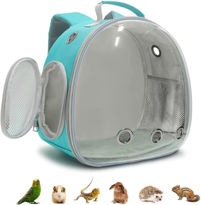 Small Animal Backpack Portable Travel Backpack Space Cabin Bubble Window Backpack (Pink)