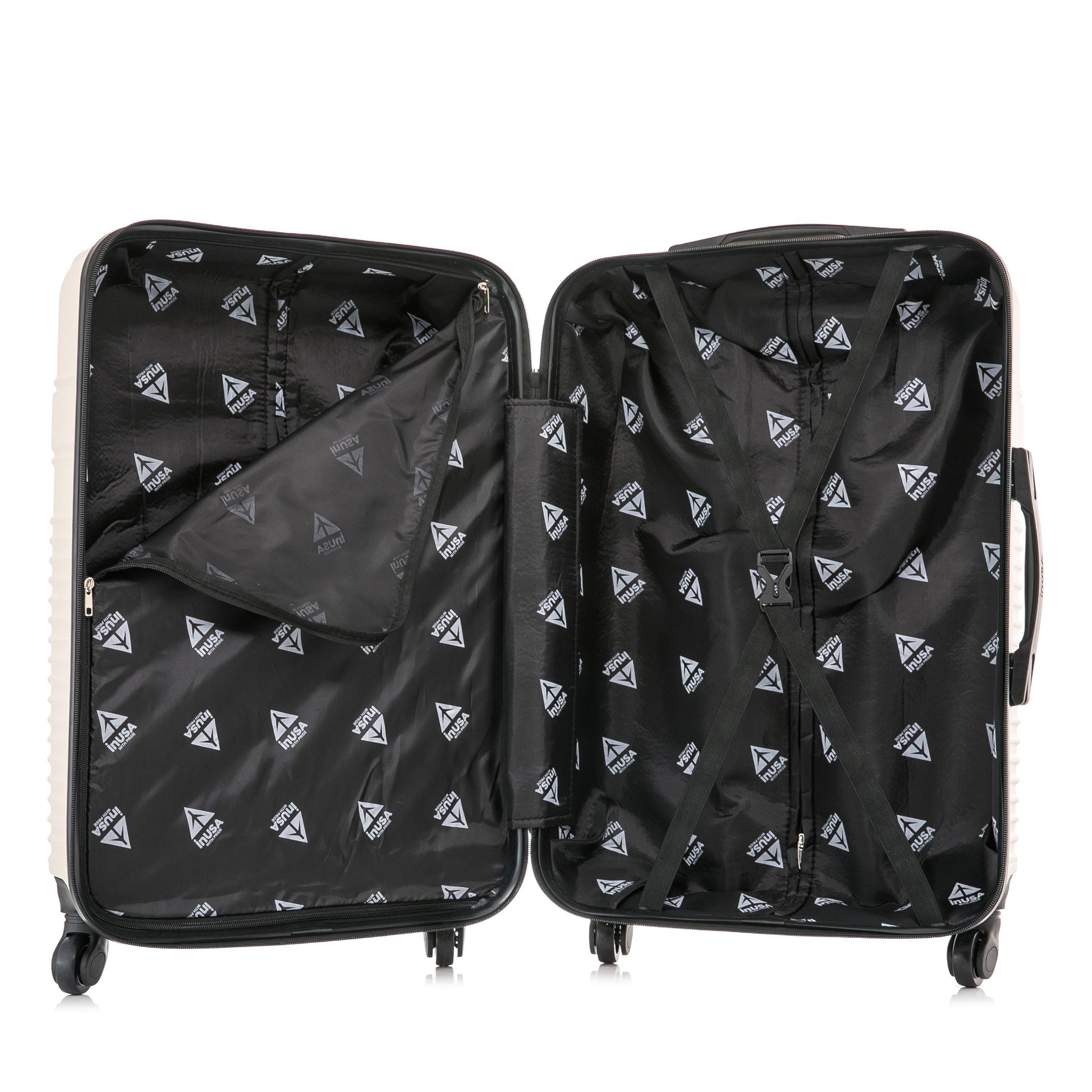 Resilience 24" Hardside Lightweight Luggage with Spinner Wheels, Handle, and Trolley, Sand