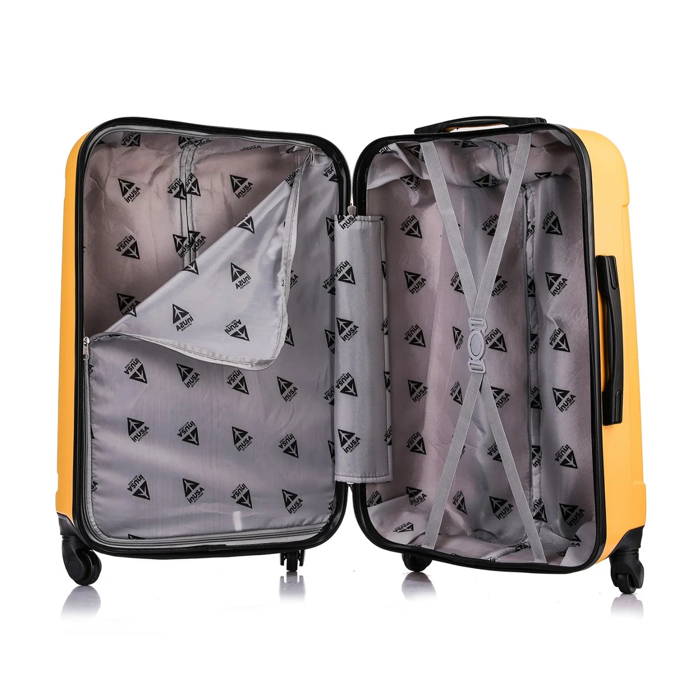 Pilot 28" Hardside Lightweight Luggage with Spinner Wheels, Handle, and Trolley, Mustard