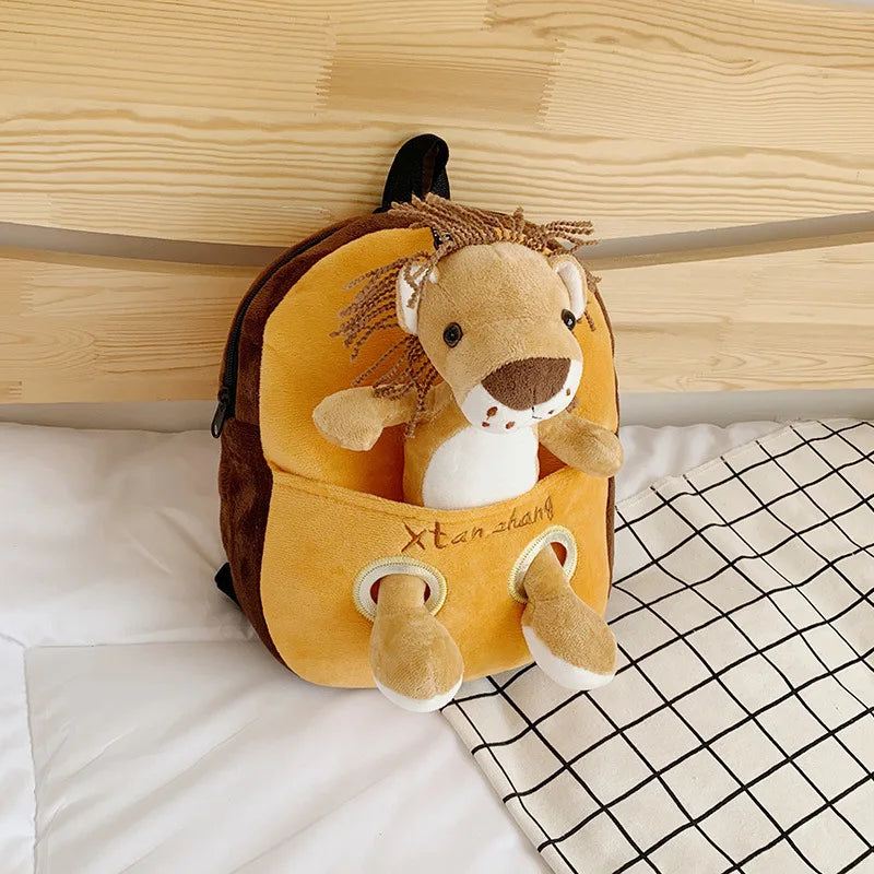 Creative Animal Children'S Backpack Cartoon Cute Plush Boy Girl Backpack Kindergarten Backpack