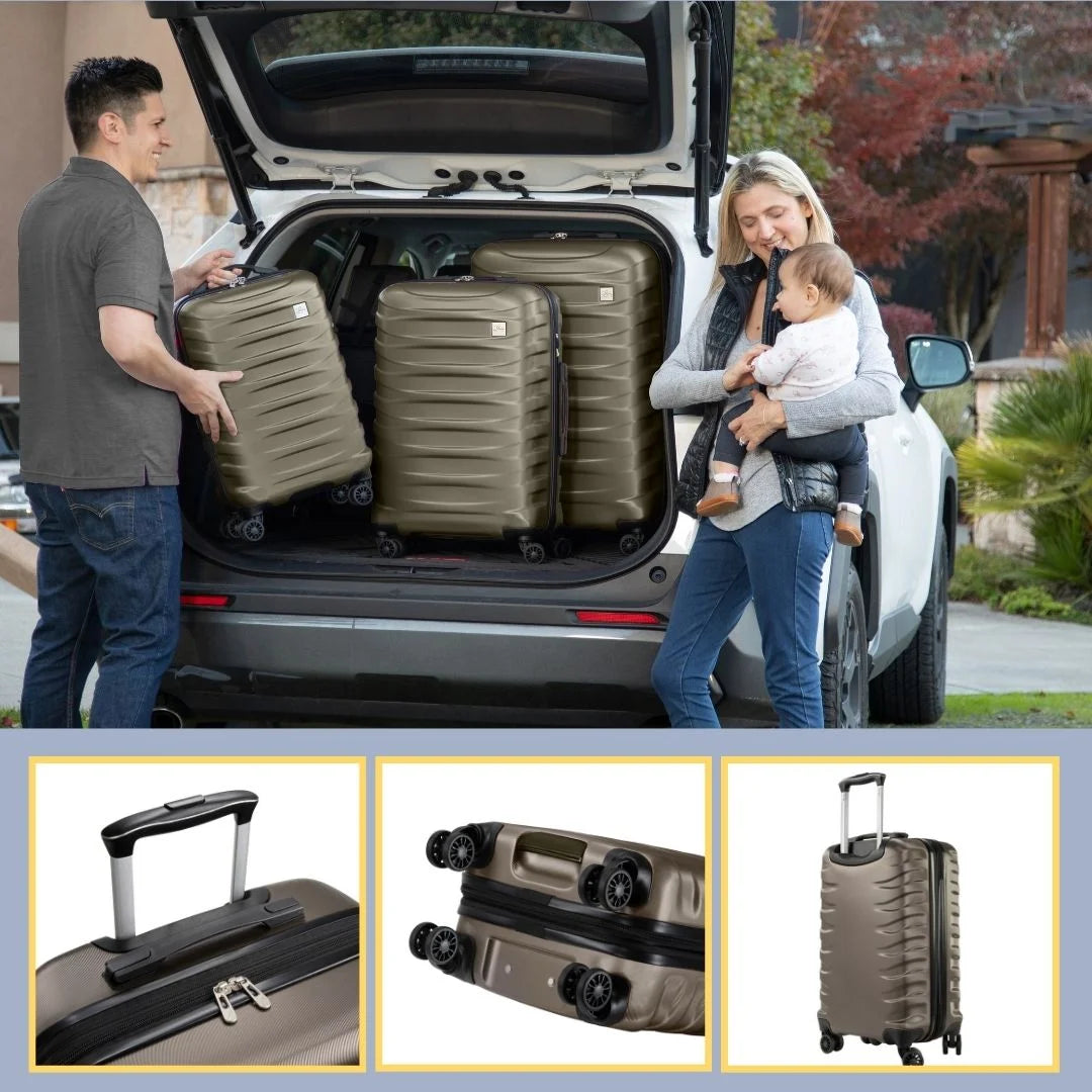 Luggage Camano Hardshell 20" Expandable Carry on Hardside Luggage with Spinner Wheels, Bronze