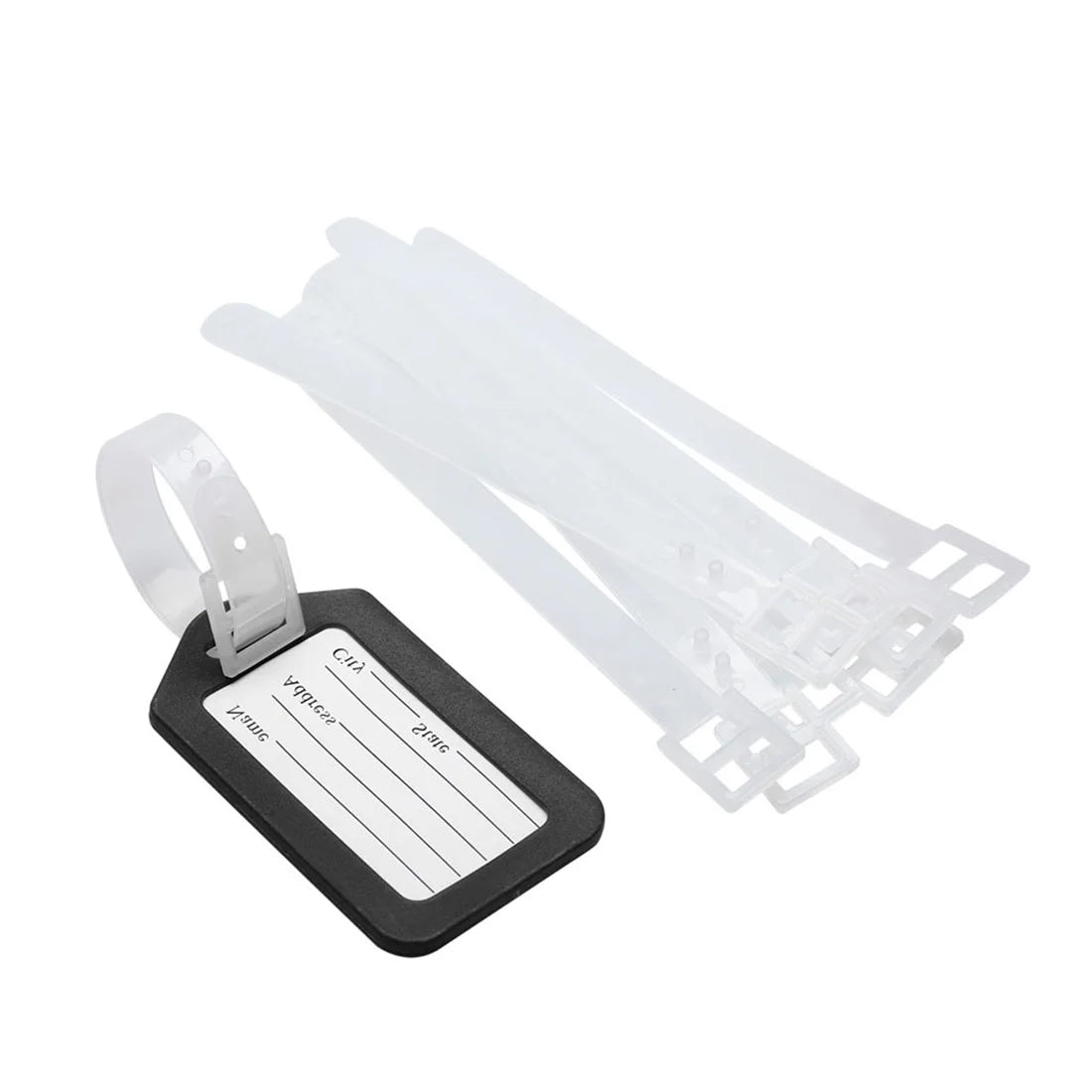 10 Pcs Hard Plastic Suitcase Travel Name Message Luggage Tags