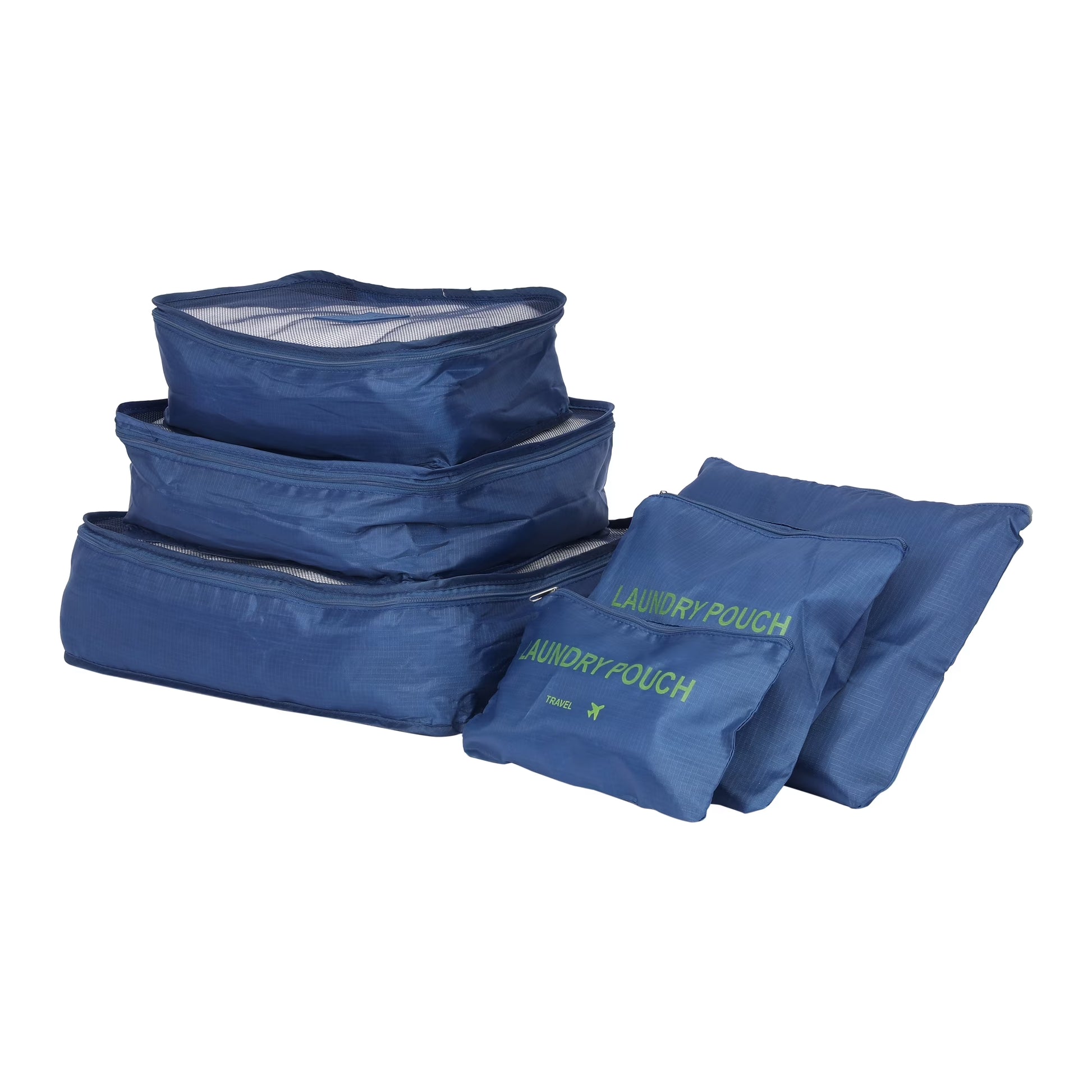 6 Set Travel Bag for Storage Closet Organizers Travel Accessories Blue