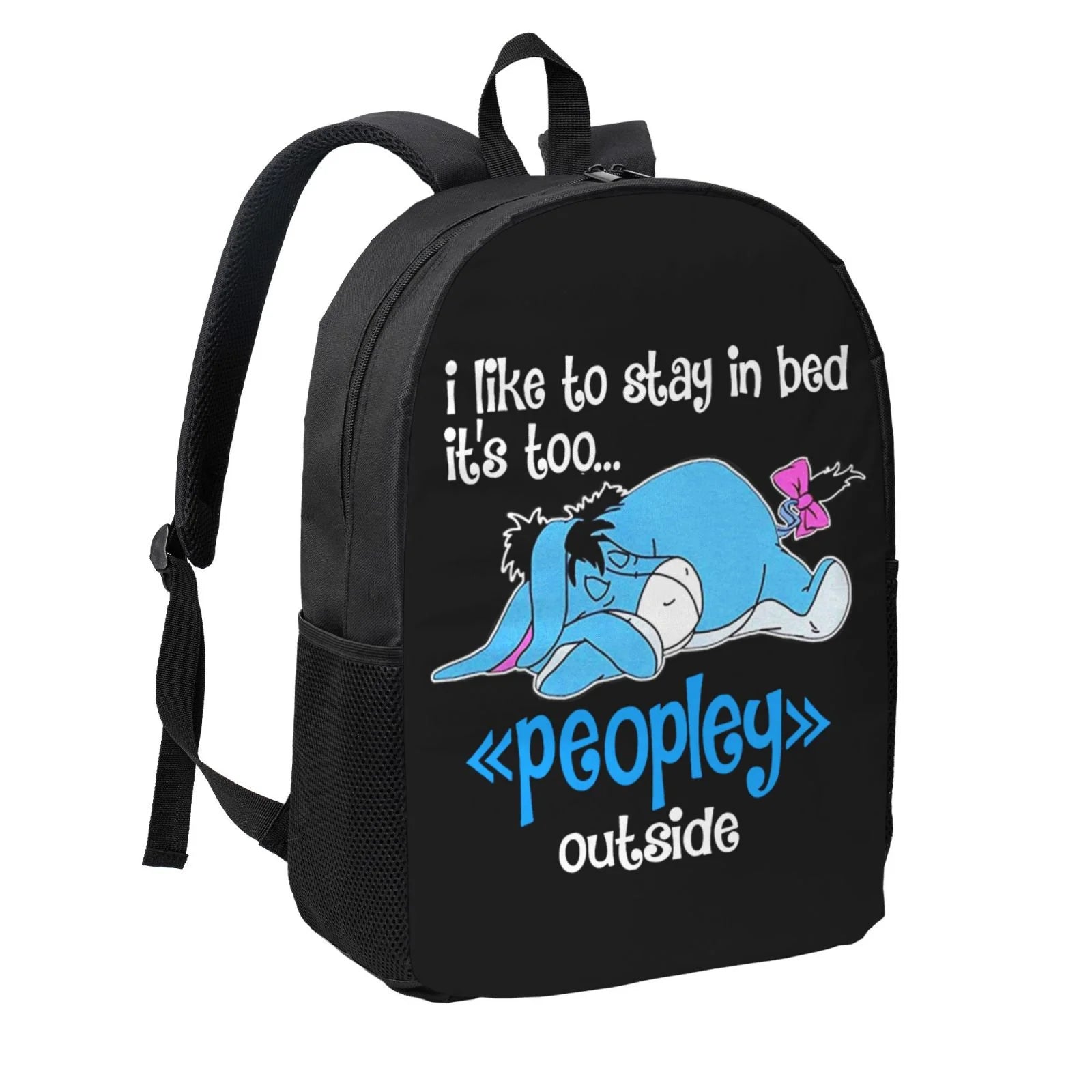 Namilady Too Peopley outside Eeyore Backpack Simple Lightweight Backpack Fashion Travel Backpack Laptop Backpack 17 Inch