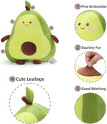 17.3" Avocado Stuffed Animal Pillow Large Squishy Plush Toys Soft Kawaii Food Shaped Baby Stuff Cuddle Toy Adorable Fruit Hugging Pillow for Kids