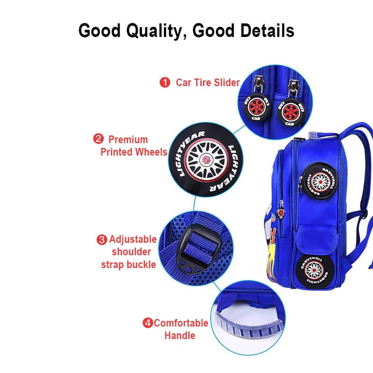 Cars Lightning Mcqueen Backpack 3D Pocket Cartoon Backpack Mini Red Racing Backpack