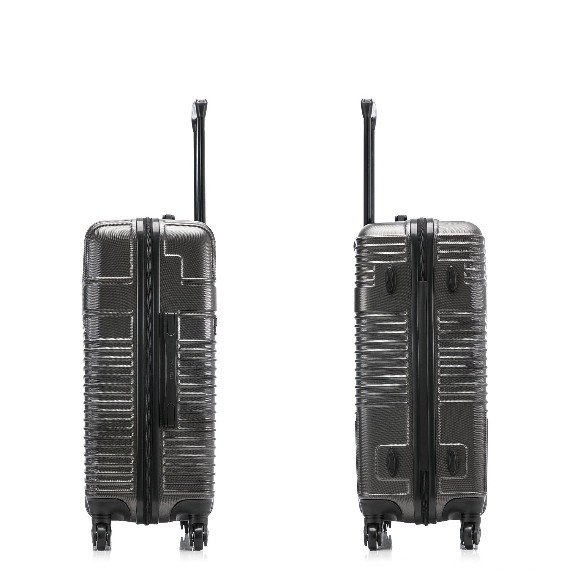 Resilience 24" Hardside Lightweight Luggage with Spinner Wheels, Handle, and Trolley, Charcoal