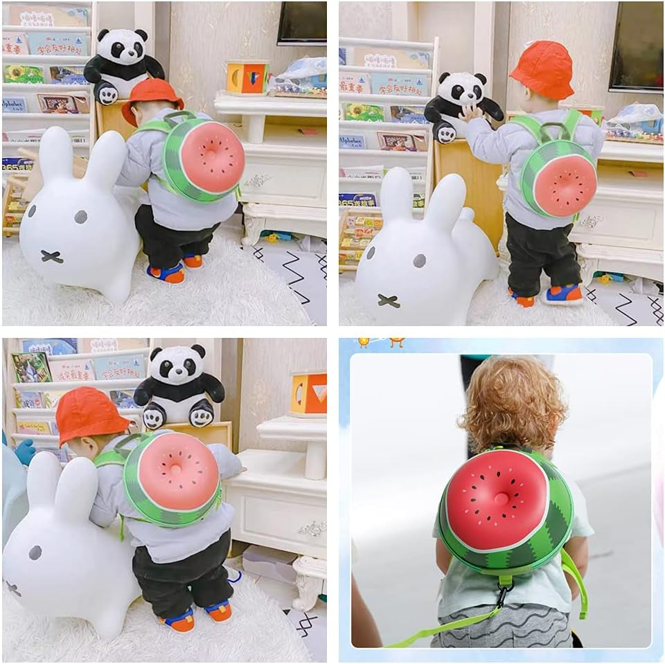Toddler Backpack Leash,Child Safety Harness Backpack,Kids Backpack Harness Leash,Toddler Waterproof anti Lost Leash,Fruit Pattern,For Age 1-10 Years (Watermelon), 9X9X4 Inch (LT010)