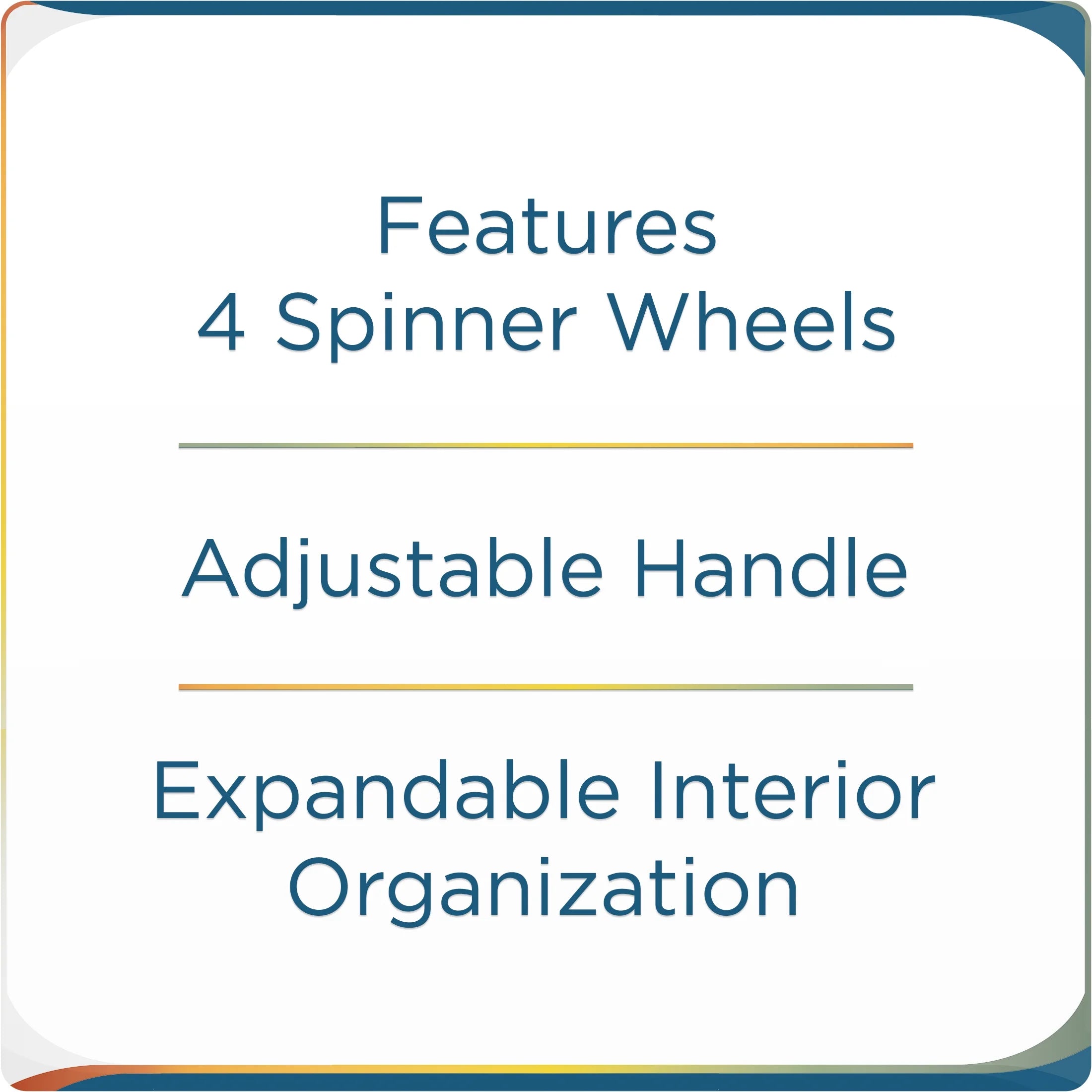 Arendale 20" Soft Side Expandable Rolling Spinner Carry-On Luggage, Black