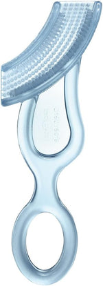 Oral Care Baby’S First Toothbrush, Smooth Silicone Bristles Gently Clean Tender Teeth and Gums, for Ages 4+ Months, Blue, 1 Pack