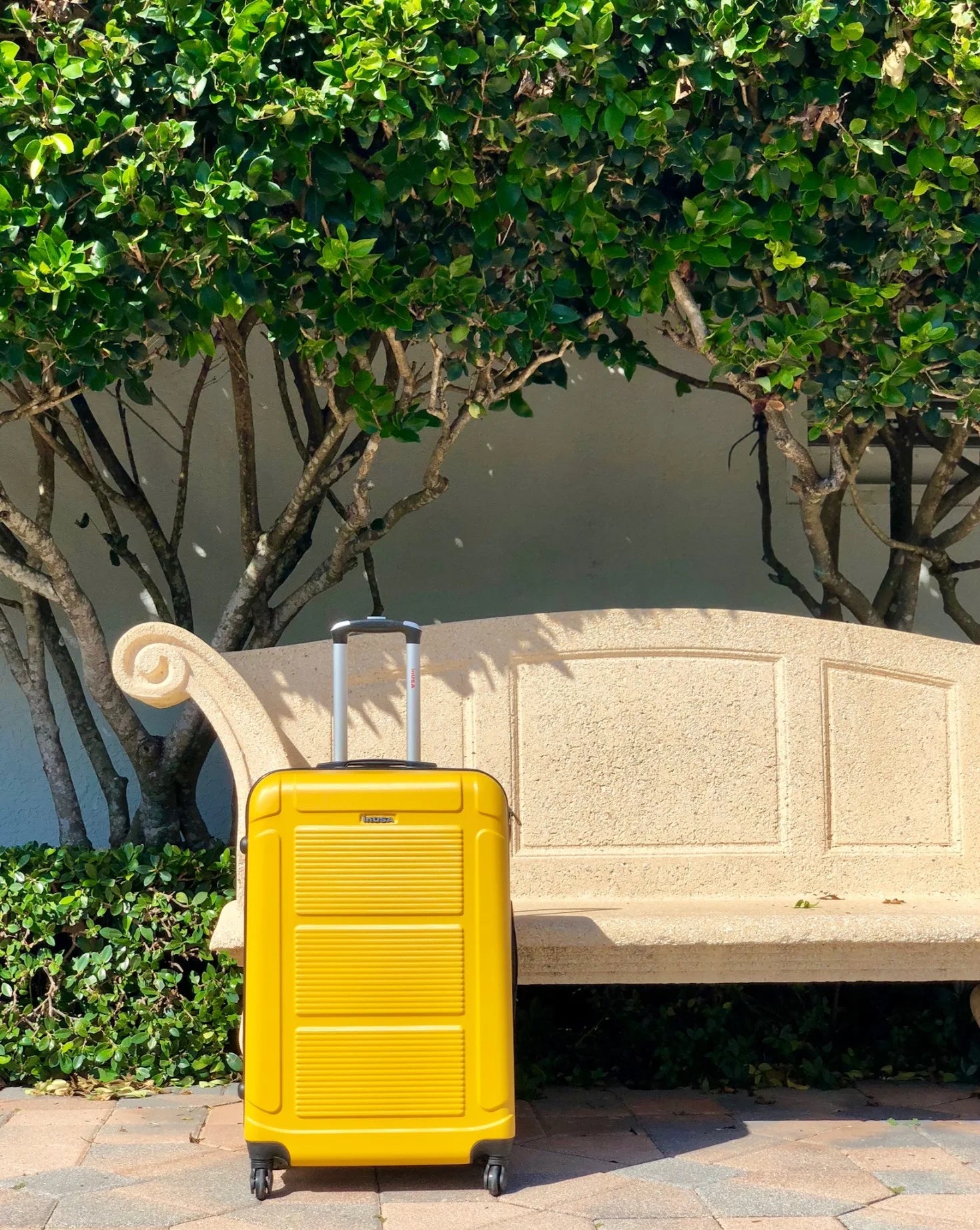 Pilot 28" Hardside Lightweight Luggage with Spinner Wheels, Handle, and Trolley, Mustard