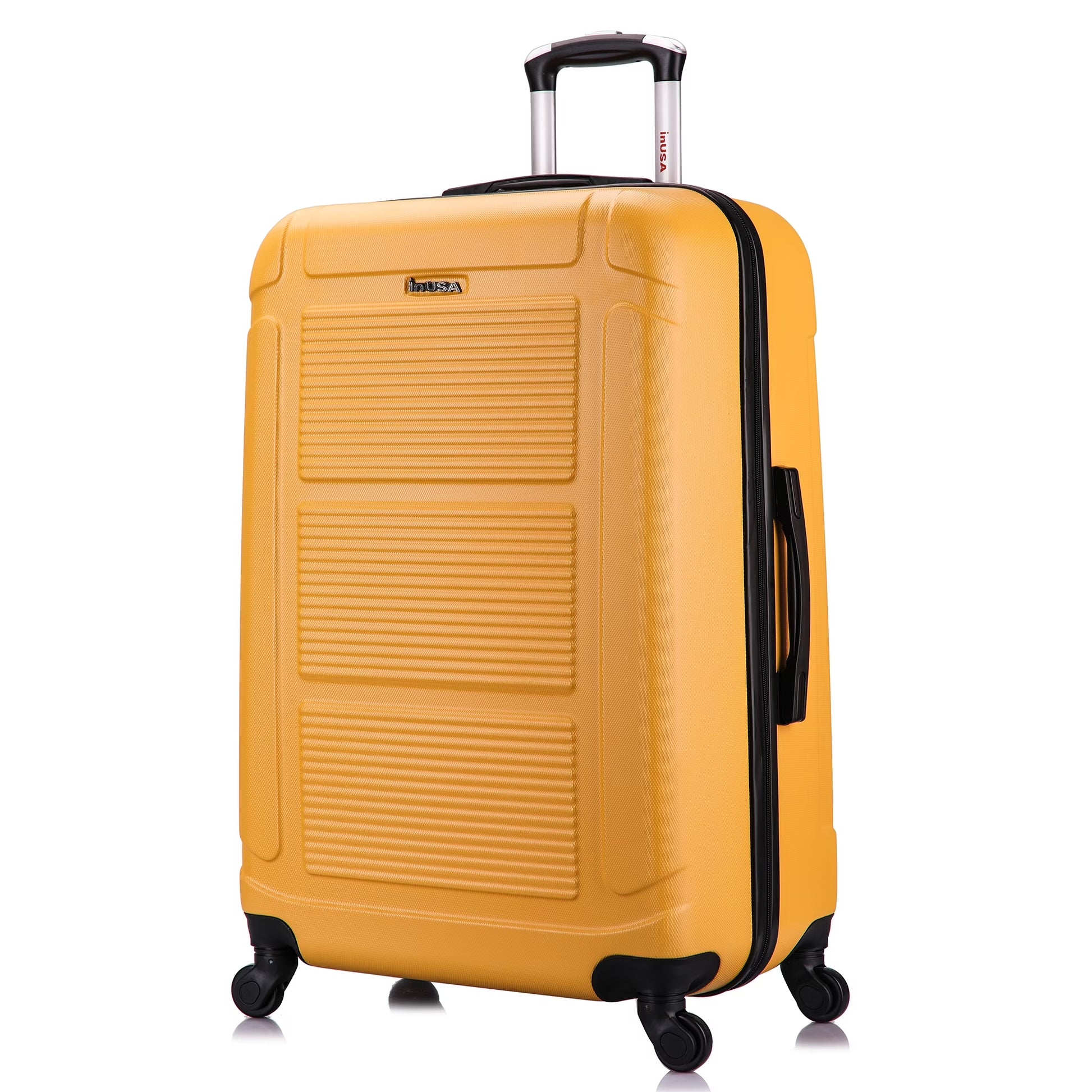 Pilot 28" Hardside Lightweight Luggage with Spinner Wheels, Handle, and Trolley, Mustard