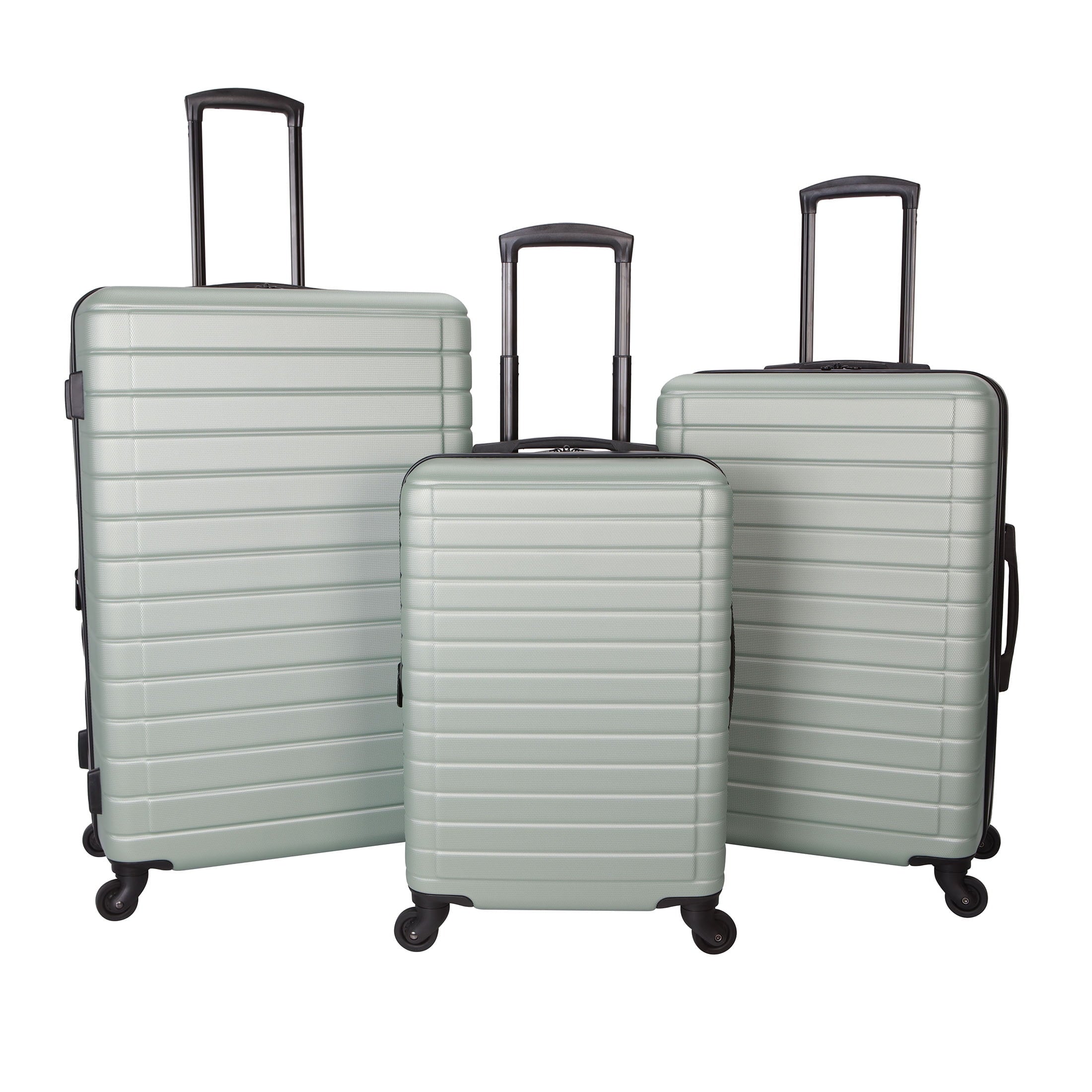 Protégé Vacationer 24-Inch Checked Expandable Hardside Luggage with 360-Spinner Wheels and Divider Pockets, Pastel Green