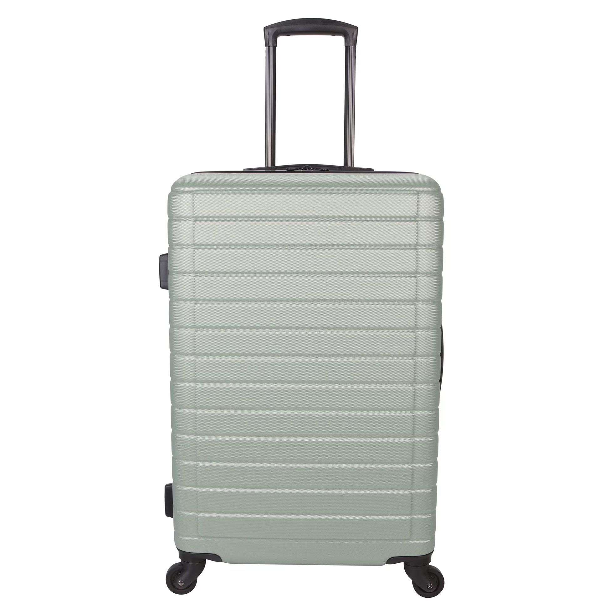 Protégé Vacationer 24-Inch Checked Expandable Hardside Luggage with 360-Spinner Wheels and Divider Pockets, Pastel Green
