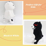 Boys Black White Bear Plush Doll Monokuma Bear 36Cm for Girls Birthday Child Pillow Toy Home Decor Adornment (Black White, 36Cm)