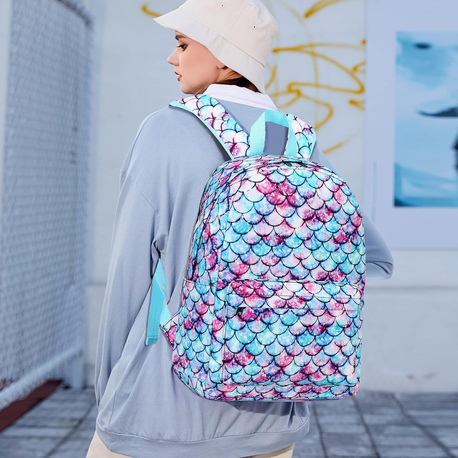 Girls Backpack Preschool School Bag for Kids Elementary Kindergarten Backpack Bookbag (Mermaid)