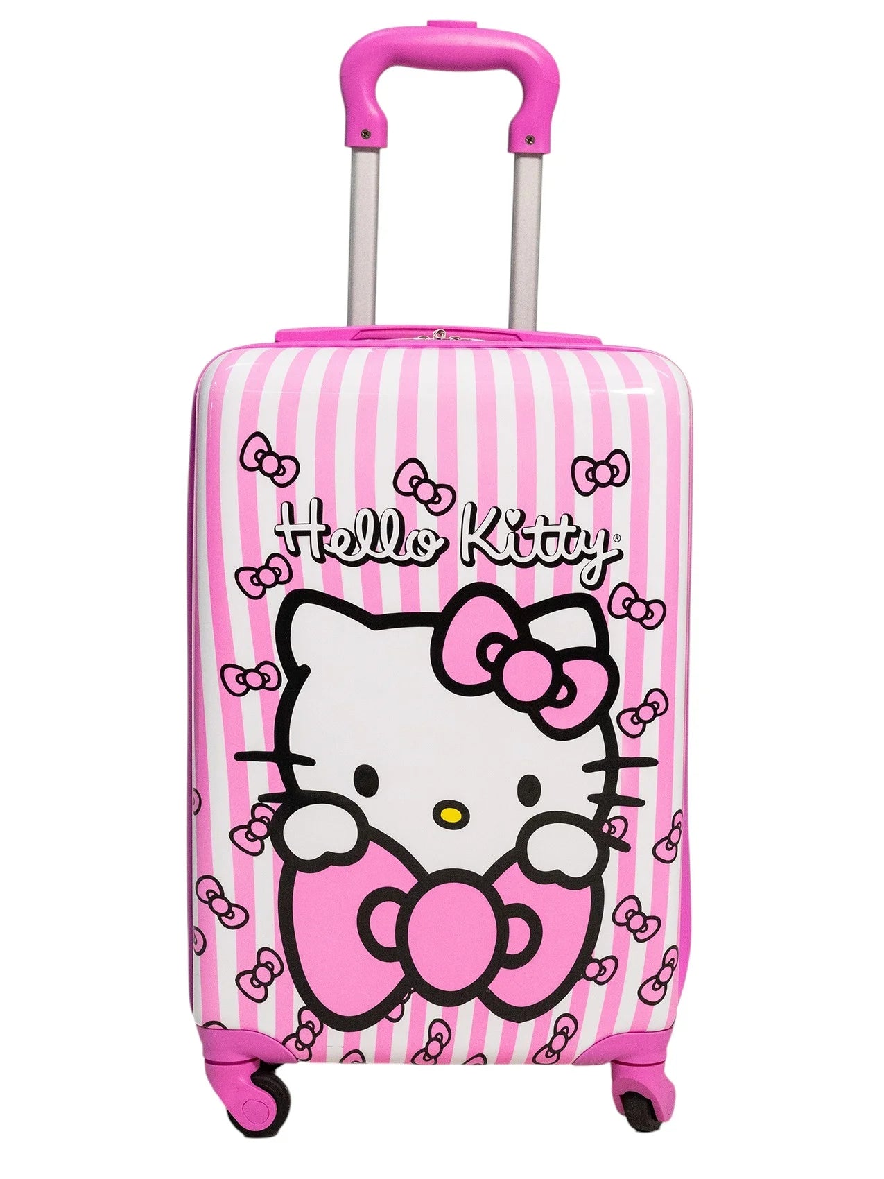 Kid'S  Hello Kitty Character 18" Carry on Hardside ABS Spinner Luggage Suitcase, Pink