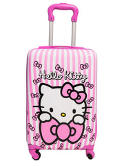 Kid'S  Hello Kitty Character 18" Carry on Hardside ABS Spinner Luggage Suitcase, Pink