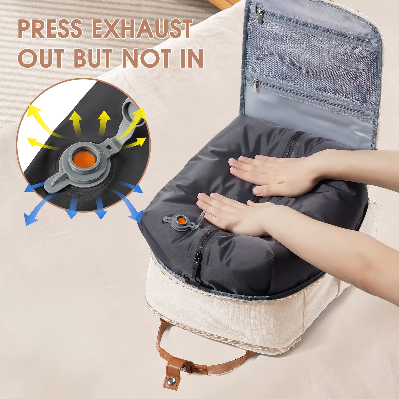 Vacuum Backpack Hand Luggage with Pump Hand Luggage Travel Backpack Airbag Backpack Ladies Laptop Backpack Carry on Luggage Bag