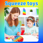 Push Pop Bubble Fidget Sensory Toy Silicone Stress Reliever Push Fidget Pop Toy Squeeze Sensory Toy for Kids with ADD, ADHD or Autism