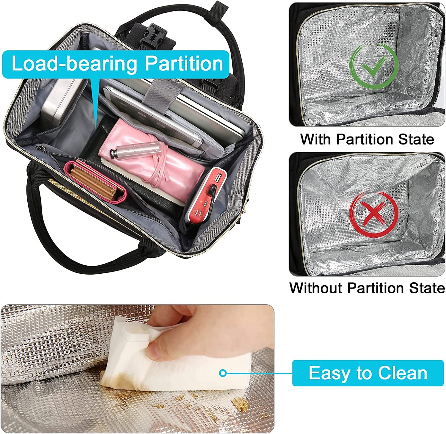 Lunch Backpack, Insulated Cooler Backpack Laptop Backpack Lunch Box Bag Travel Backpack for Women