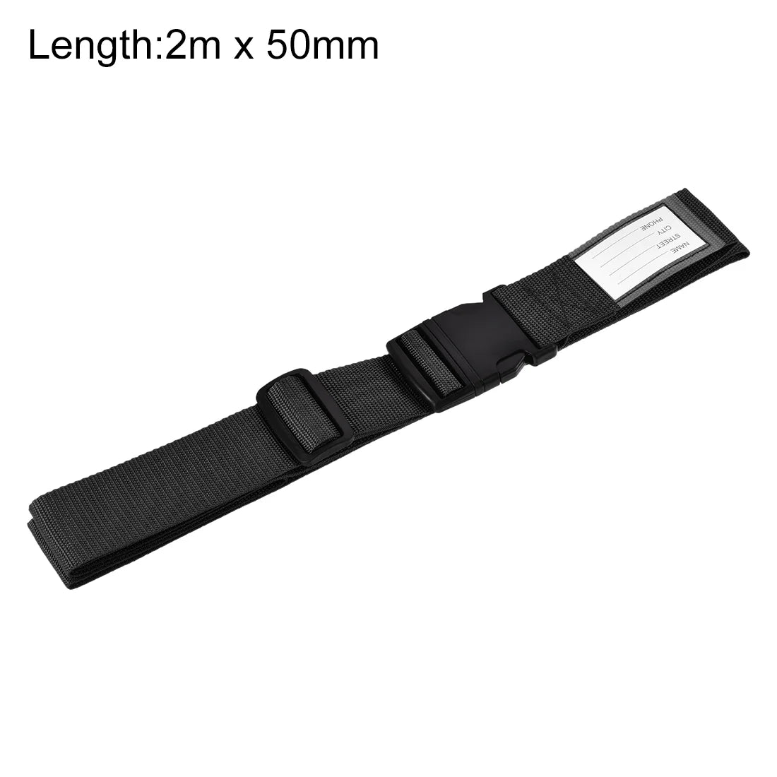 79'' Luggage Strap Suitcase Belt with Buckle Label Polypropylene Black