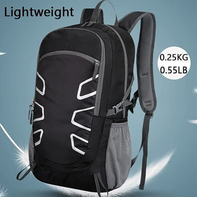 Foldable Backpack 35L Lightweight Backpack Waterproof Backpack Hiking Travel Camping Backpack Slim Adult Backpack Packable Backpack Casual Backpack (Black)