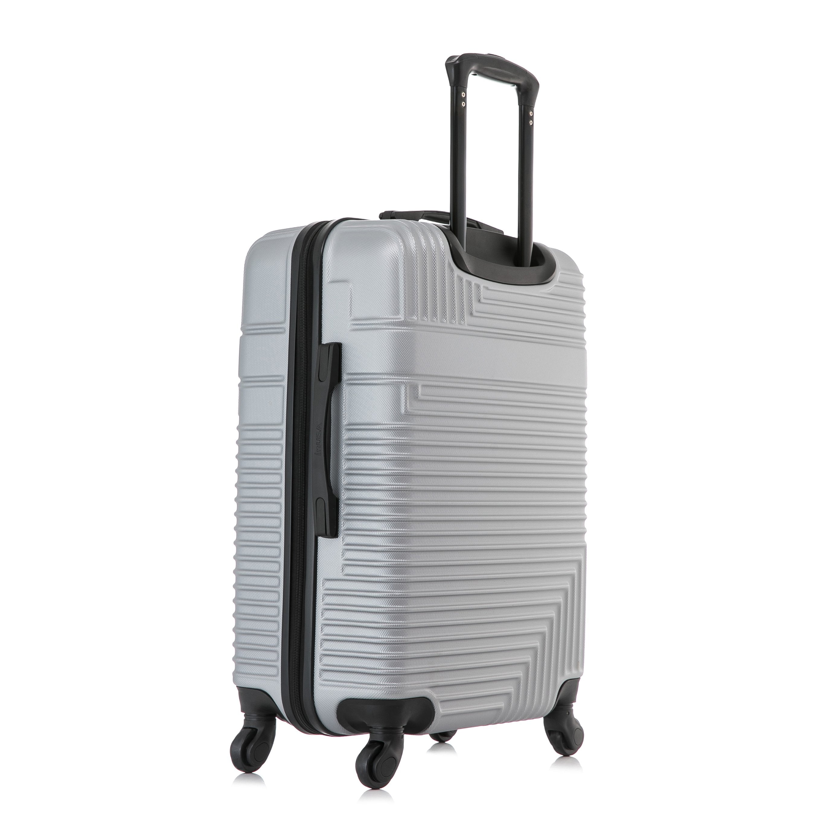 Resilience 24" Hardside Lightweight Luggage with Spinner Wheels, Handle, and Trolley, Silver