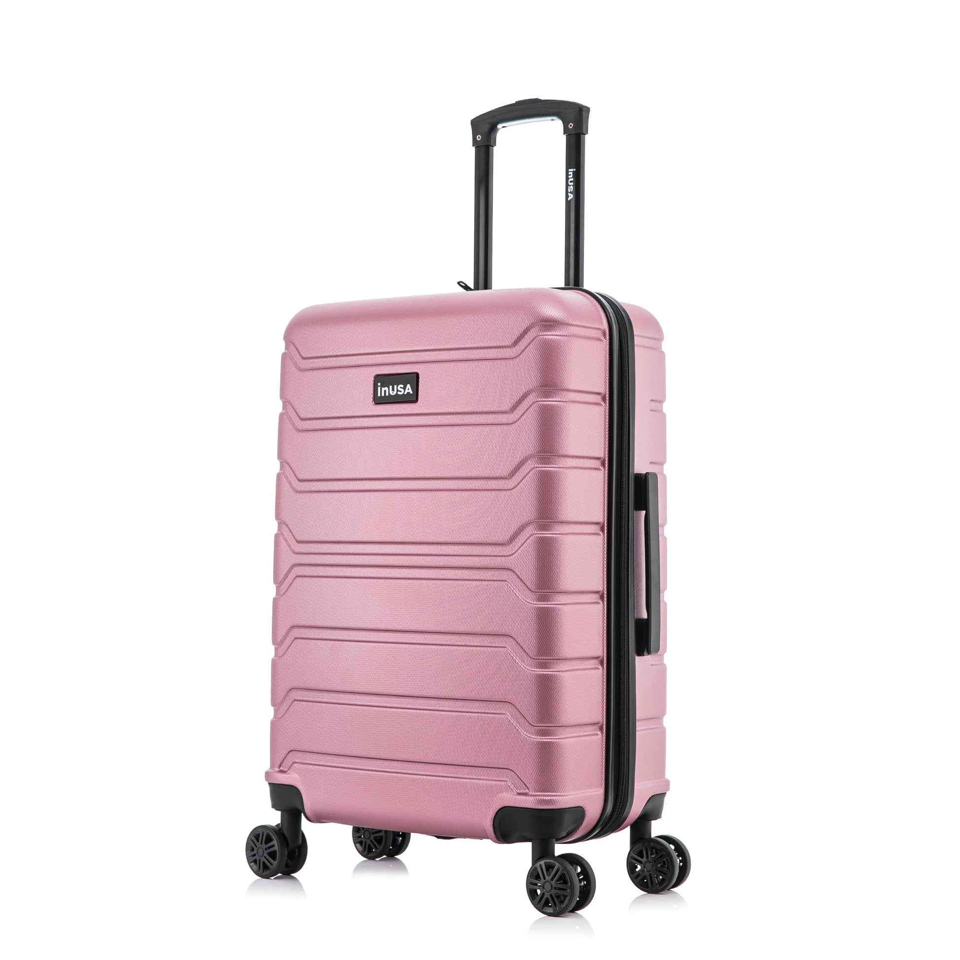 Trend 24" Hardside Lightweight Luggage with Spinner Wheels, Handle, and Trolley, Rose Gold