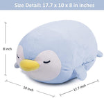 Penguin Plush Pillow Stuffed Animal Snuggly Pillow Cute Plush Toy Snuggle Buddy Penguin Plushie Kawaii Soft Hugging Pillow for Kids Boys Girls 17.7In