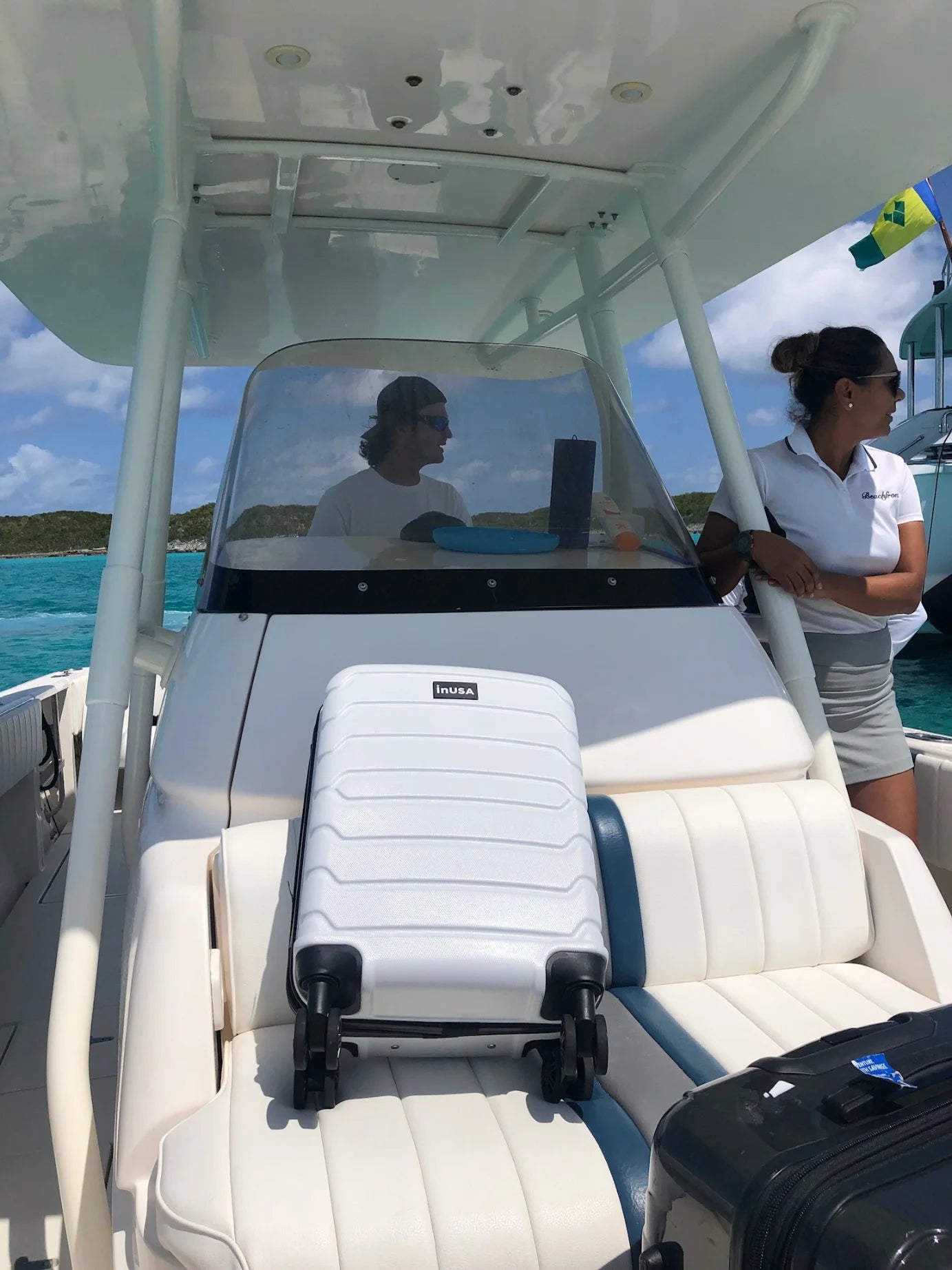 Trend 24" Hardside Lightweight Luggage with Spinner Wheels, Handle, and Trolley, White